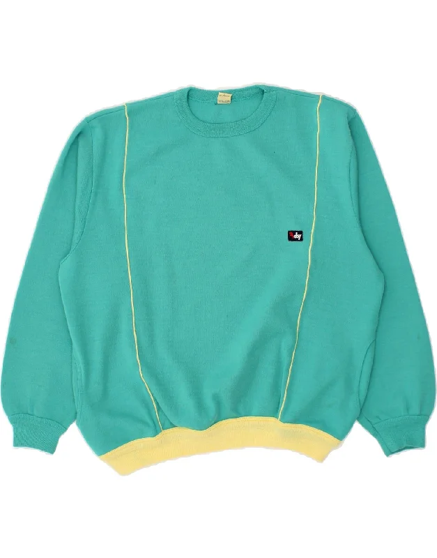 Super Sale ROBY Womens Crew Neck Jumper Sweater EU 32 2XS Turquoise Colourblock