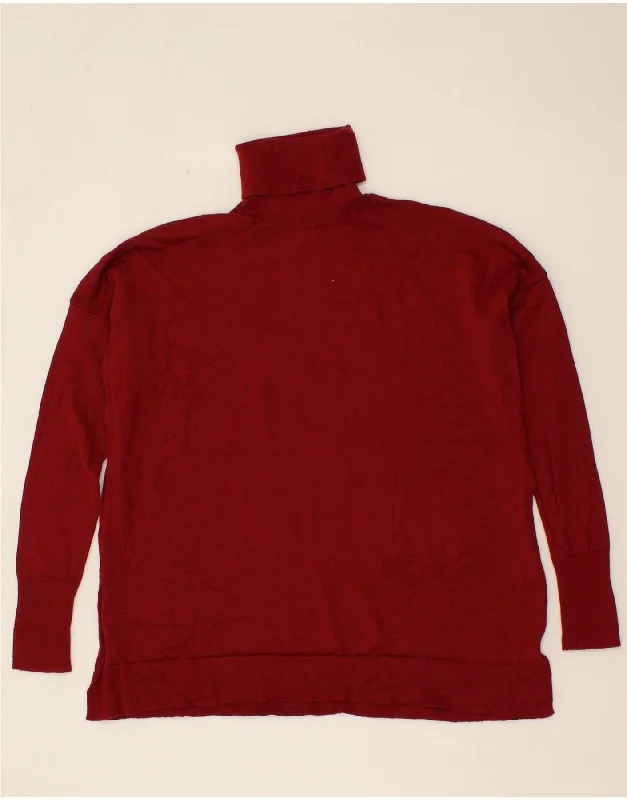 Crazy Savings J. CREW Womens Roll Neck Jumper Sweater UK 6 XS Red Wool