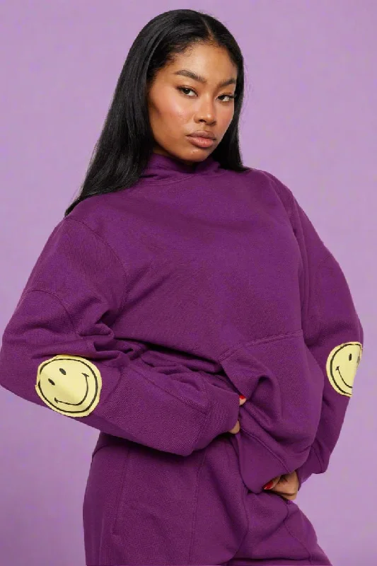 Value Deals Samii Ryan Smiley® Purple Oversized Hoodie
