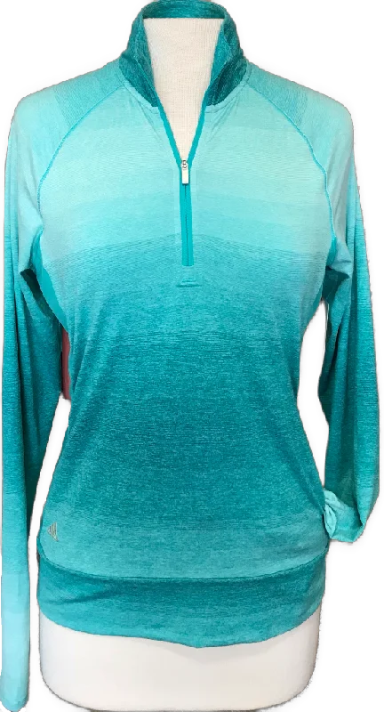 Online Only Adidas Women's Jade Green Ombre Golf Pullover Size M MSP$70