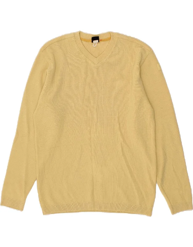 Early Access PAUL & SHARK Womens V-Neck Jumper Sweater UK 16 Large Yellow Wool