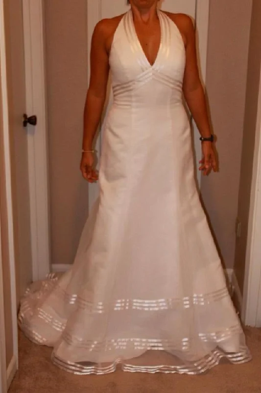 Super Sale David's Bridal Galina/Halter Organza Trumpet