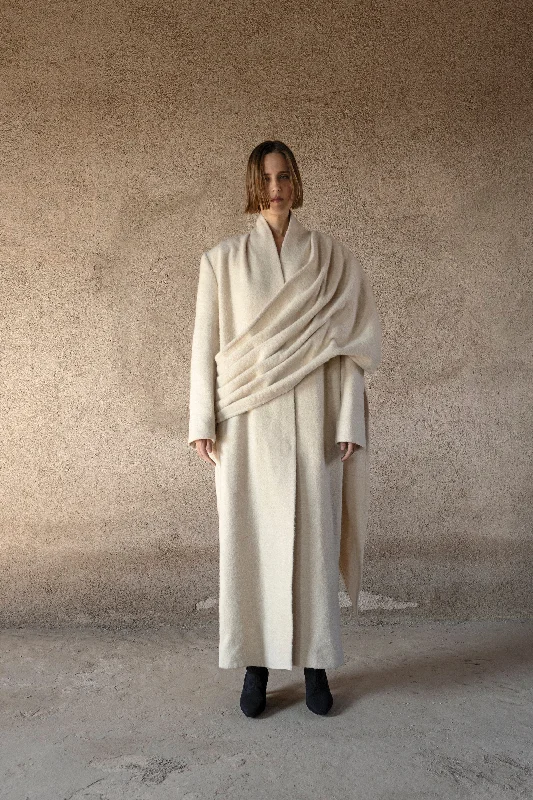 Today’s Special Danushka Cream Oversize Hemp Wool Coat