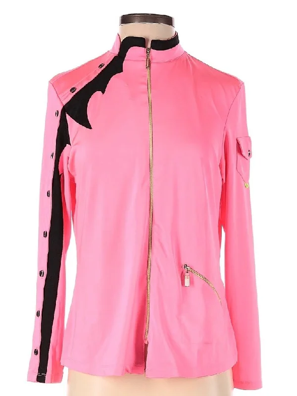 Price Break Jamie Sadock Ladies Bright Pink & Black Full-Zip Golf Top Size S