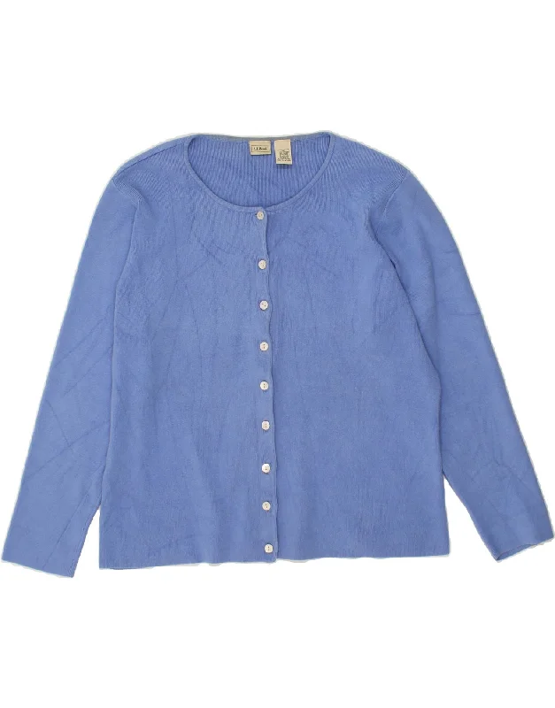 Clearance Items L.L.BEAN Womens Cardigan Sweater UK 18 XL Blue Cotton