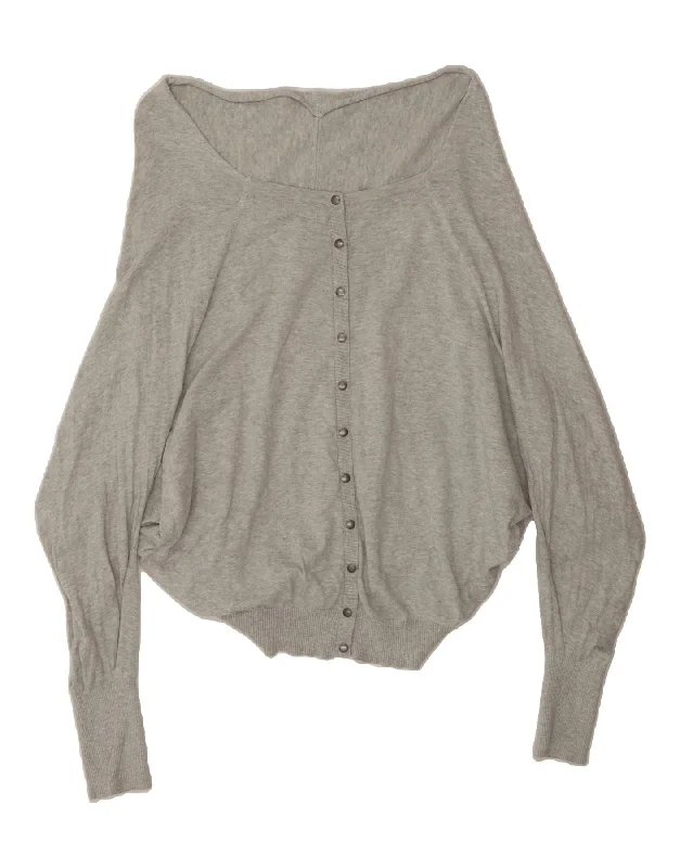 Online Only ALL SAINTS Womens Batwing Cardigan Sweater UK 12 Medium  Grey Cotton