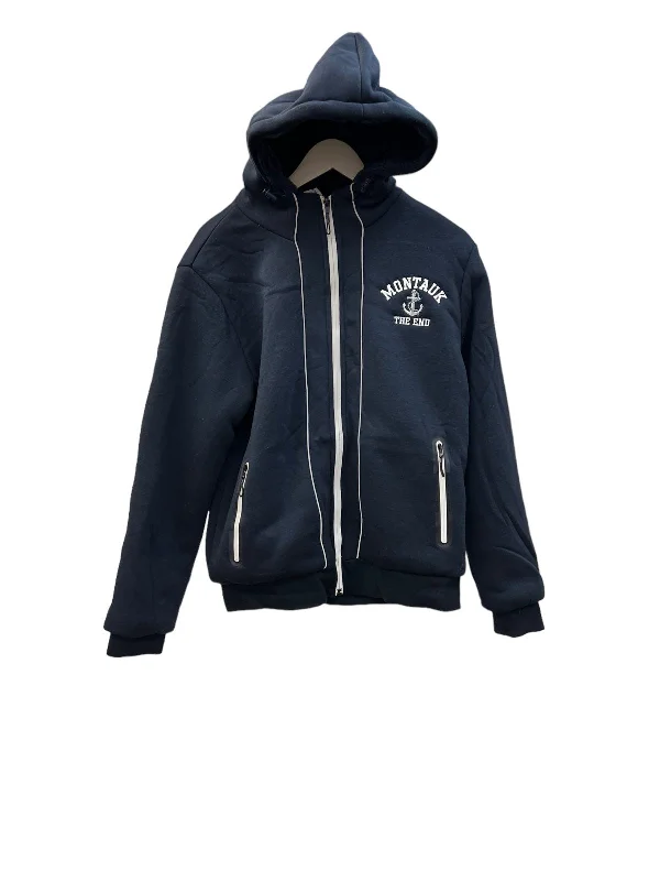 Online Only Adult Embroidered Montauk The End Fleece Full Zipper Sherpa-Lined Hoodie with Zipper Pockets