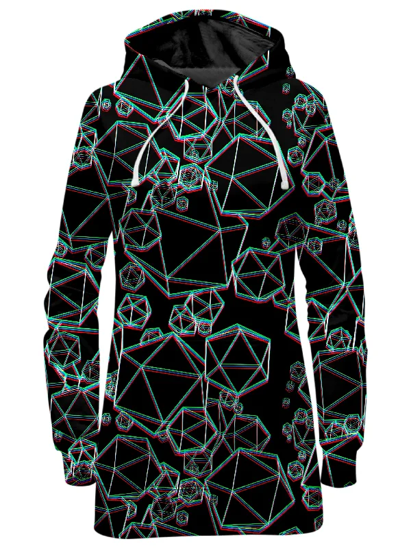 Super Deal Icosahedron Madness Glitch Hoodie Dress
