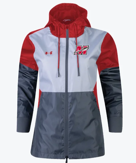 Hurry In Ladies Under Armour Team Legacy Gray/Red Windbreaker - Sale!