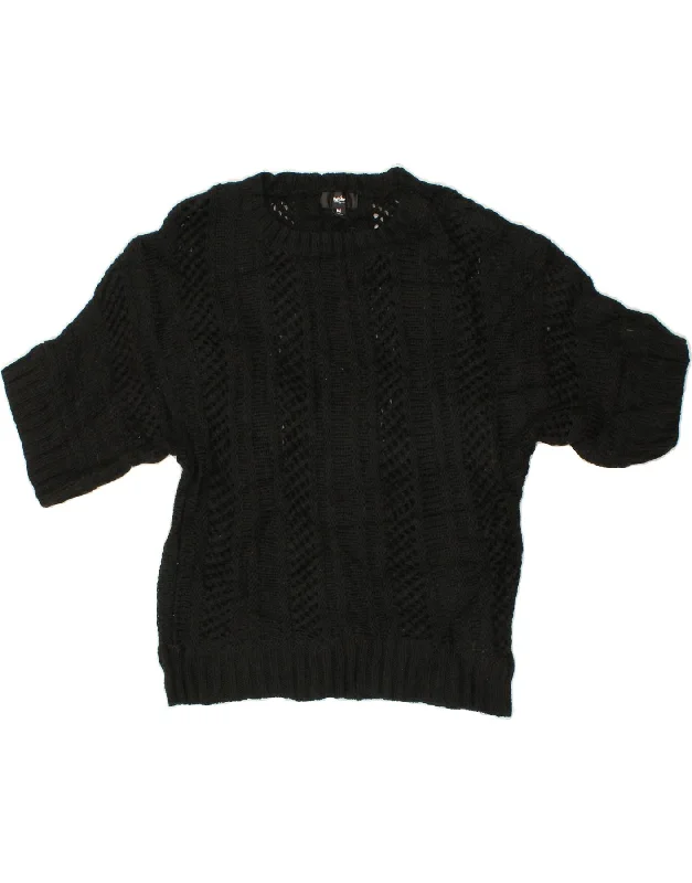 Exclusive Savings MOSSIMO Womens Short Sleeve Boat Neck Jumper Sweater UK 14 Medium Black