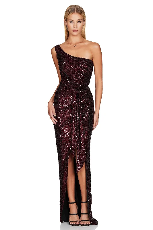 Now or Never Nookie Palazzo Gown - Cherry