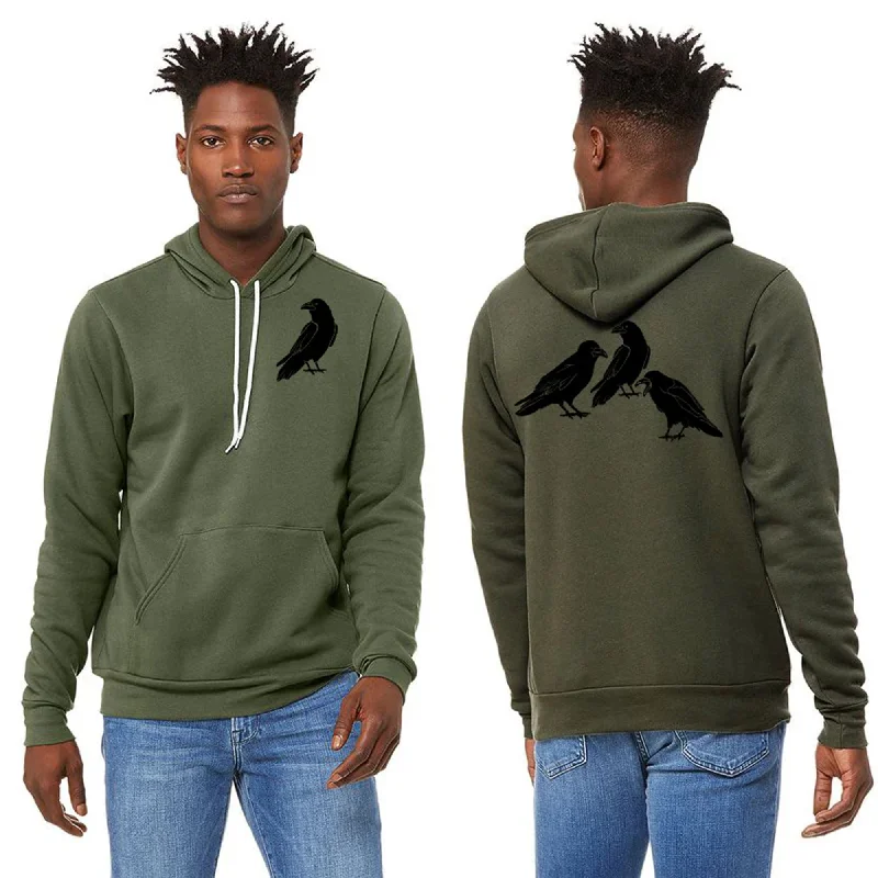 Steals and Deals Ravens Chat Raven - Pullover Military Green Hoodie