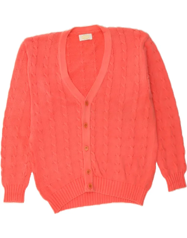 Limited Time Offer BENETTON Womens Cardigan Sweater IT 46 Large Pink Cotton