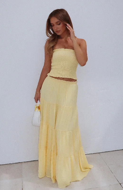 Lowest Prices Prove Me Right Maxi Skirt Lemon