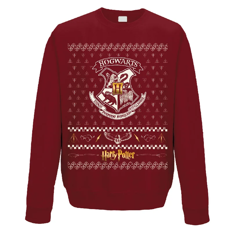 Final Markdown Harrypotter Xmas Crest Crewneck Sweatshirt Harry Potter Adult