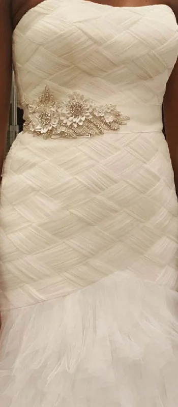 Today Only David's Bridal Galina Signature Gown with Basket Woven Bodice and